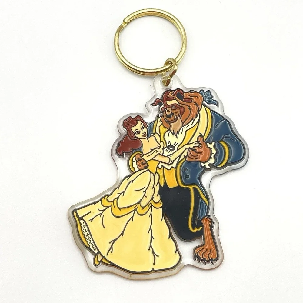 Vintage 1990s Disney Beauty and the Beast Brabo Group‎ Acrylic Keychain 4